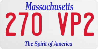 MA license plate 270VP2