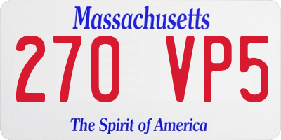 MA license plate 270VP5