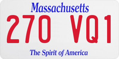 MA license plate 270VQ1