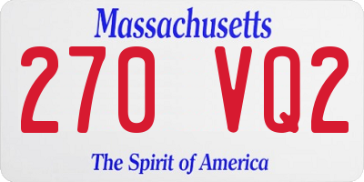 MA license plate 270VQ2