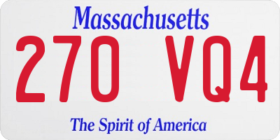 MA license plate 270VQ4