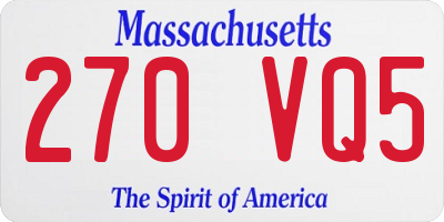 MA license plate 270VQ5