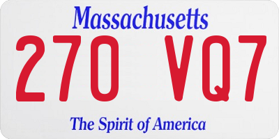 MA license plate 270VQ7