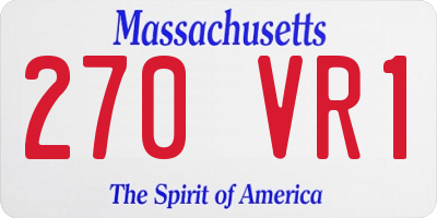 MA license plate 270VR1
