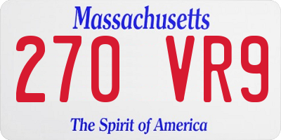 MA license plate 270VR9