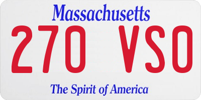 MA license plate 270VS0