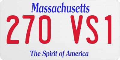 MA license plate 270VS1