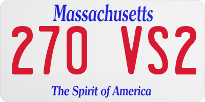 MA license plate 270VS2