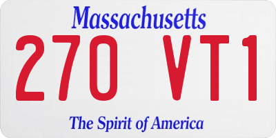 MA license plate 270VT1