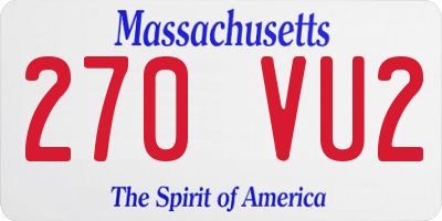 MA license plate 270VU2