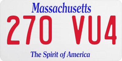 MA license plate 270VU4