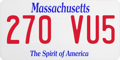 MA license plate 270VU5