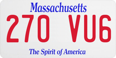 MA license plate 270VU6