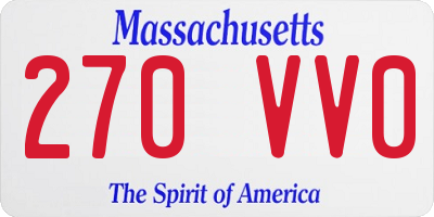 MA license plate 270VV0