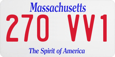 MA license plate 270VV1