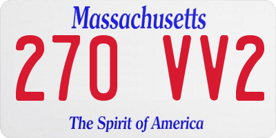 MA license plate 270VV2