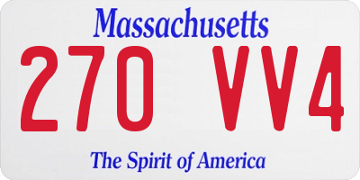 MA license plate 270VV4
