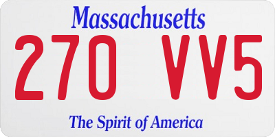 MA license plate 270VV5