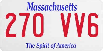 MA license plate 270VV6