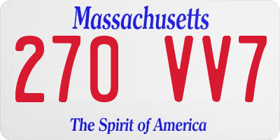 MA license plate 270VV7