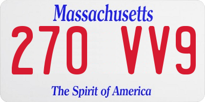 MA license plate 270VV9