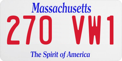 MA license plate 270VW1