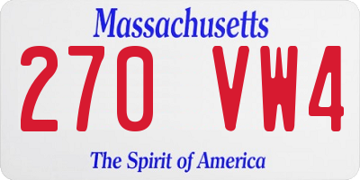 MA license plate 270VW4