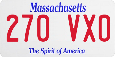 MA license plate 270VX0