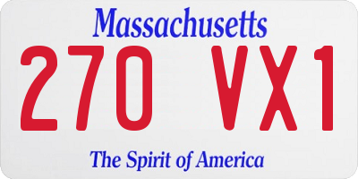 MA license plate 270VX1