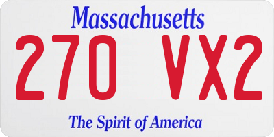 MA license plate 270VX2