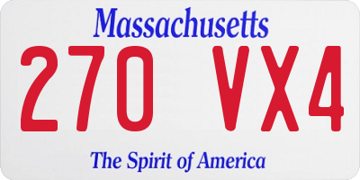 MA license plate 270VX4