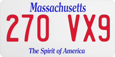 MA license plate 270VX9