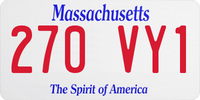 MA license plate 270VY1