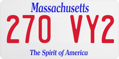 MA license plate 270VY2