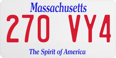 MA license plate 270VY4