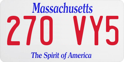 MA license plate 270VY5