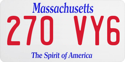 MA license plate 270VY6