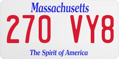 MA license plate 270VY8