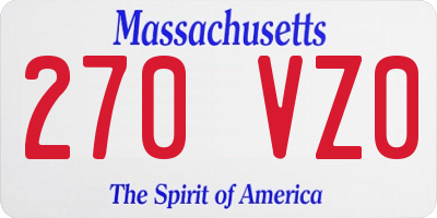 MA license plate 270VZ0