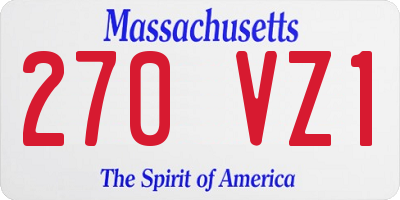 MA license plate 270VZ1