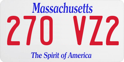 MA license plate 270VZ2