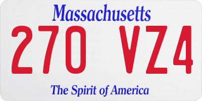 MA license plate 270VZ4
