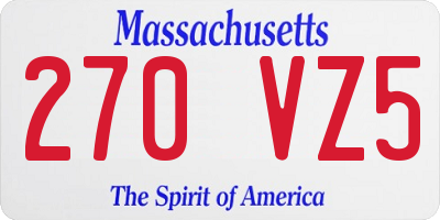 MA license plate 270VZ5