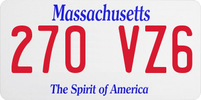 MA license plate 270VZ6