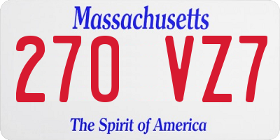 MA license plate 270VZ7