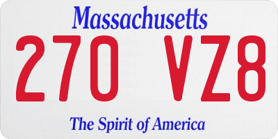 MA license plate 270VZ8