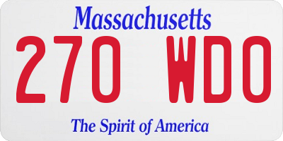 MA license plate 270WD0