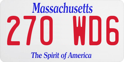MA license plate 270WD6