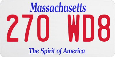 MA license plate 270WD8