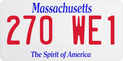 MA license plate 270WE1